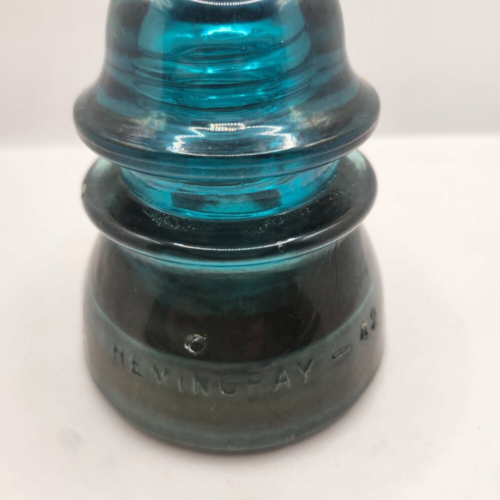 Vintage Teal Blue Glass Hemmingray 42 Insulator